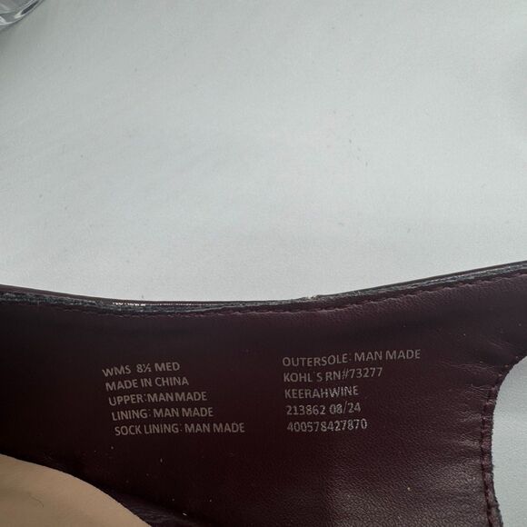 Apt 9 Keerah Wine Size 8.5 M Shoes Patent Leather Strappy Pointed Toe 2.5" Heel - Picture 7 of 9